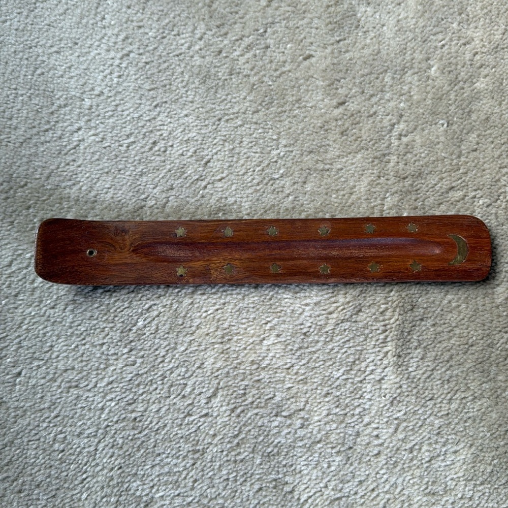 10” wooden incense sticks burner